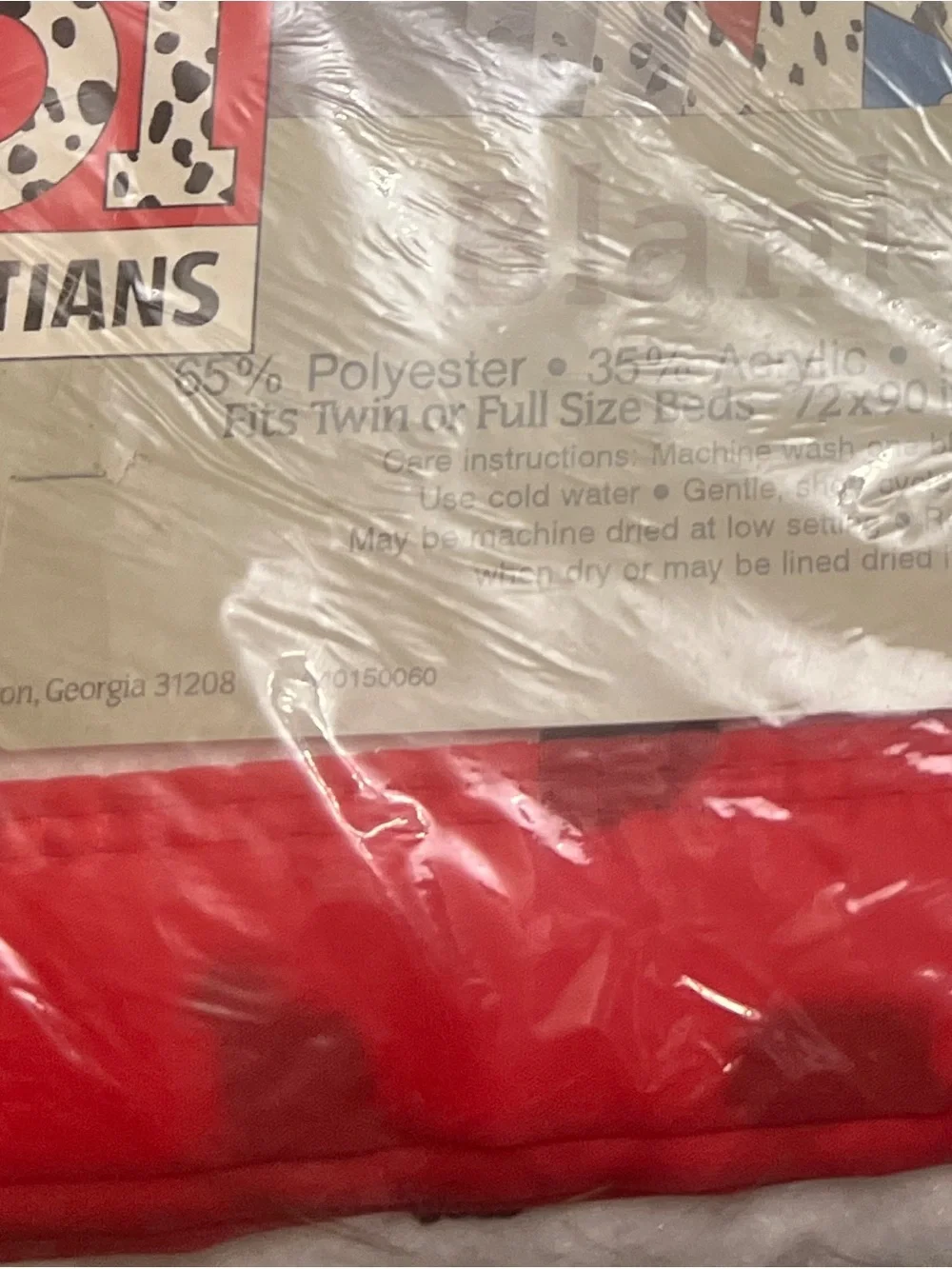 Vintage 101 Dalmatians Disney 90’s  Satin Trim Blanket 72